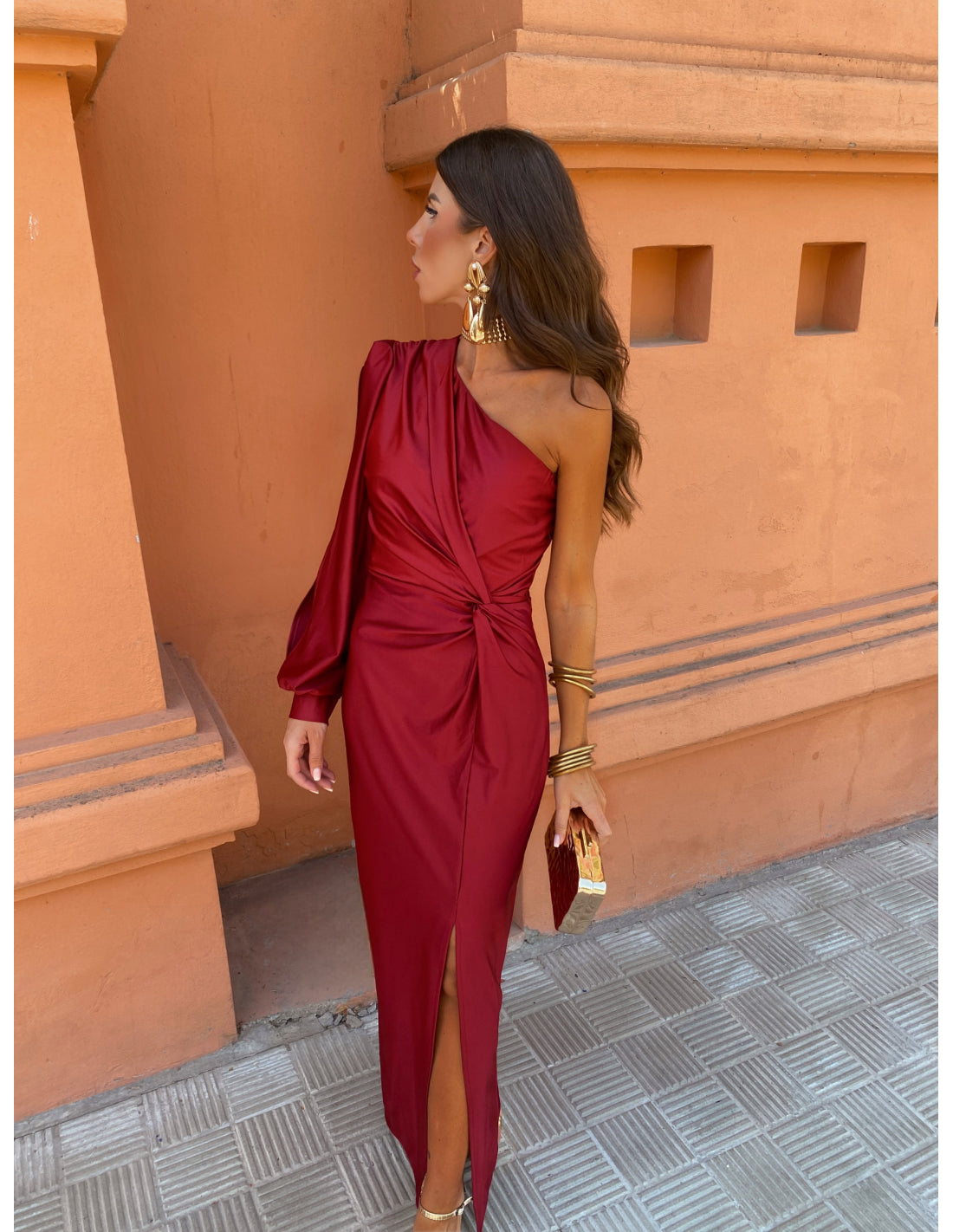 Image of Hannah | Women's One Shoulder Midi Dress