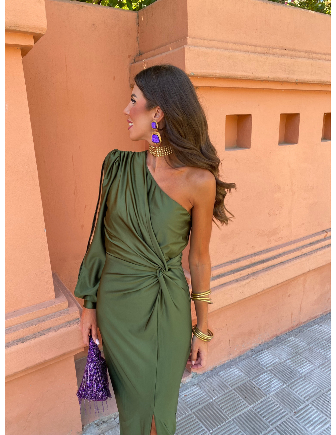 Image of Hannah | Women's One Shoulder Midi Dress