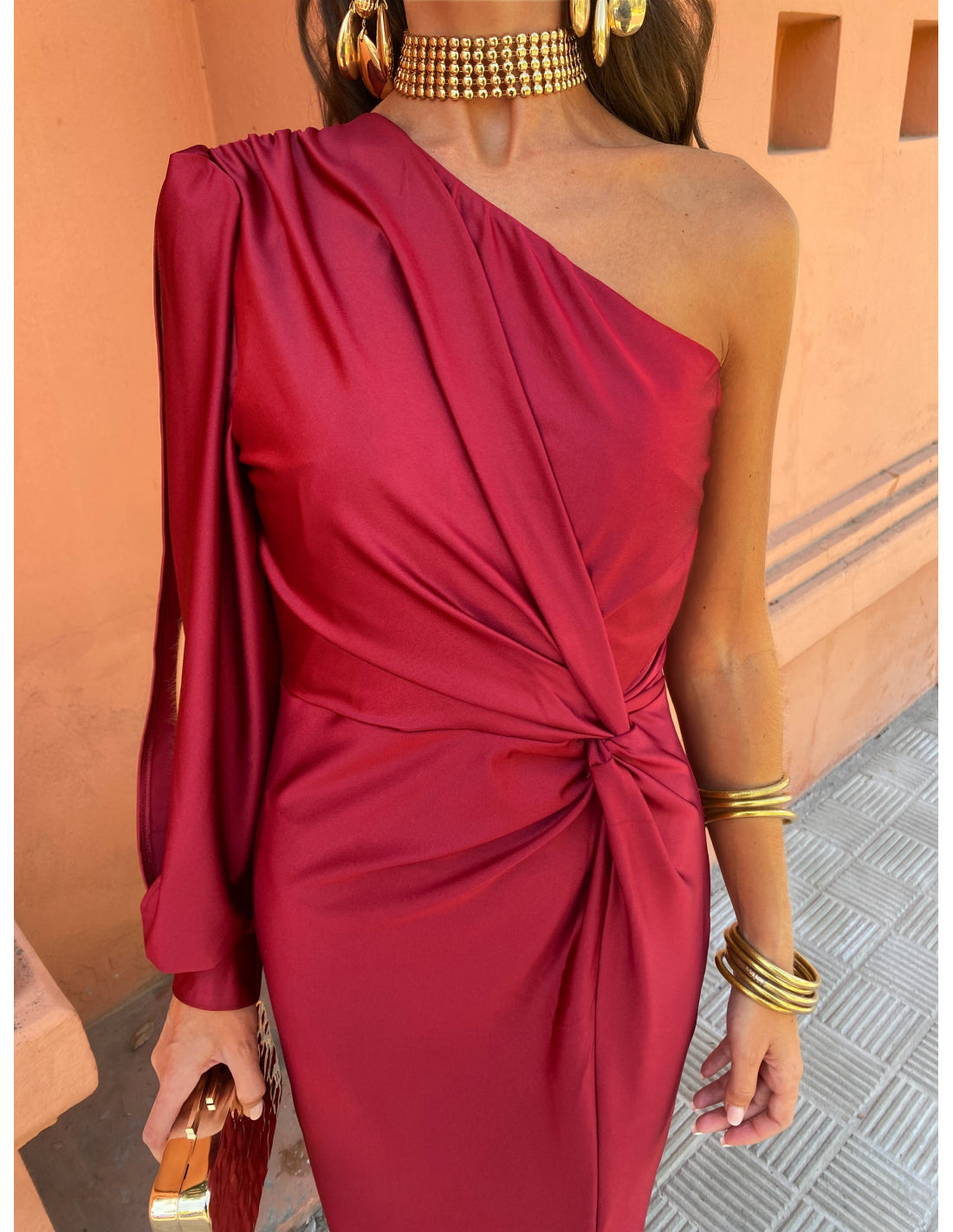 Image of Hannah | Women's One Shoulder Midi Dress
