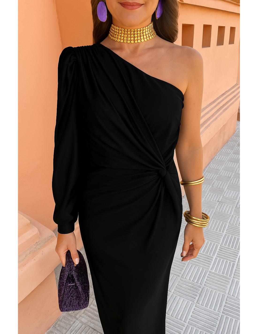 Image of Hannah | Women's One Shoulder Midi Dress