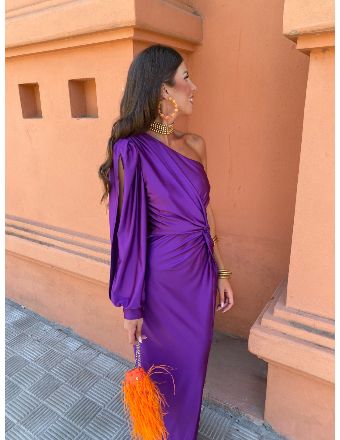 Image of Hannah | Women's One Shoulder Midi Dress