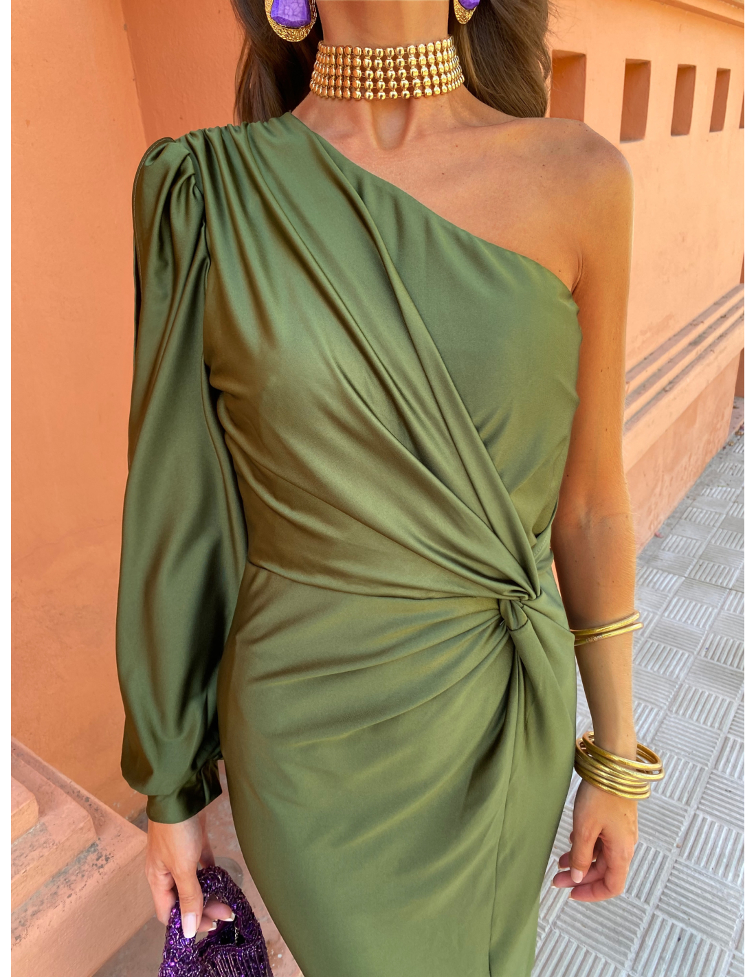 Image of Hannah | Women's One Shoulder Midi Dress