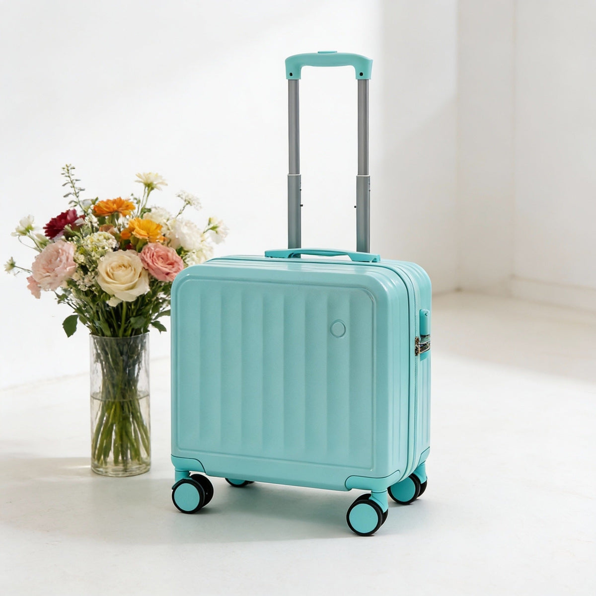 Hardshell Carry-On Suitcase with Telescopic Handle and 360-Degree Spinner Wheels