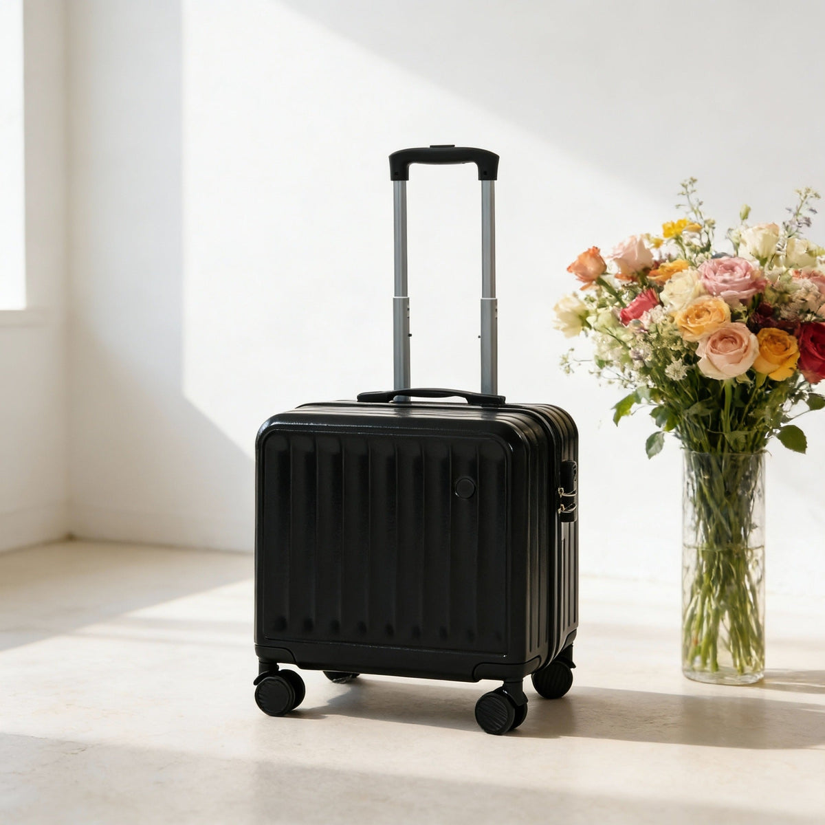 Hardshell Carry-On Suitcase with Telescopic Handle and 360-Degree Spinner Wheels