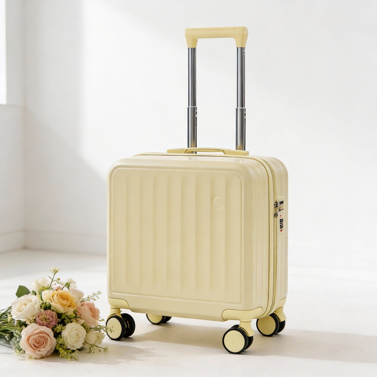 Hardshell Carry-On Suitcase with Telescopic Handle and 360-Degree Spinner Wheels