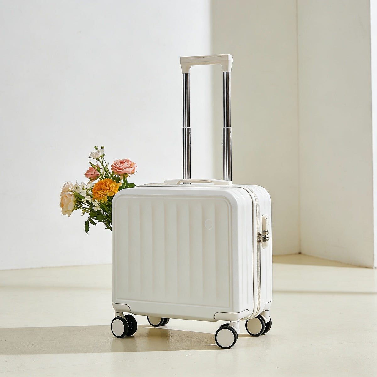 Hardshell Carry-On Suitcase with Telescopic Handle and 360-Degree Spinner Wheels