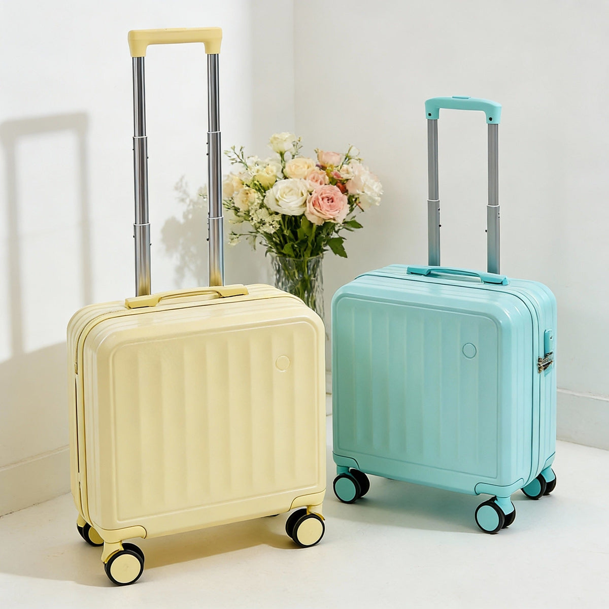 Hardshell Carry-On Suitcase with Telescopic Handle and 360-Degree Spinner Wheels