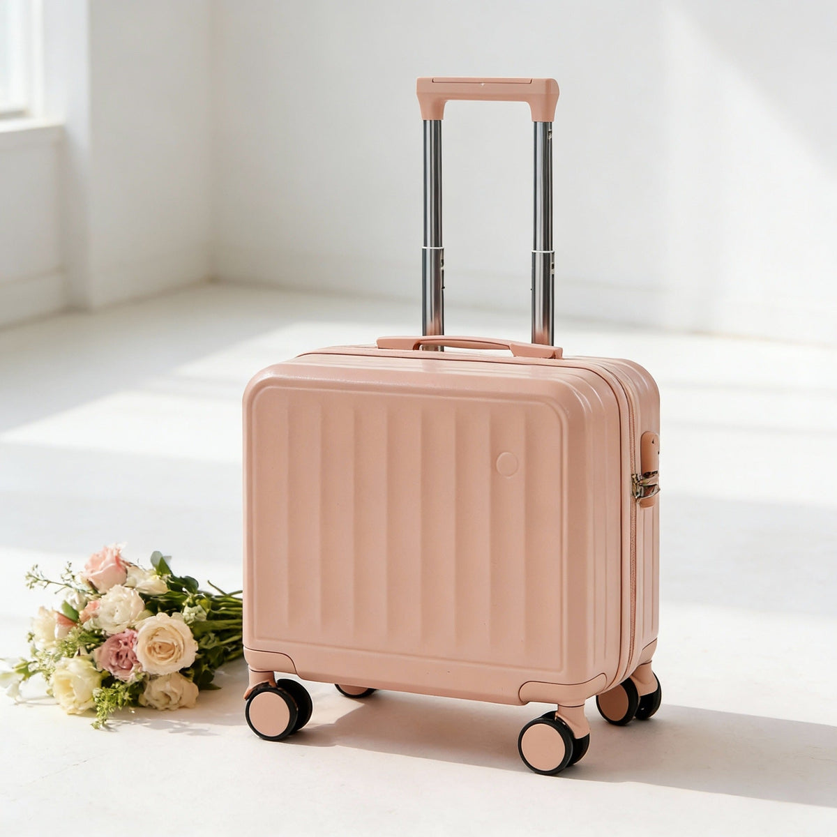 Hardshell Carry-On Suitcase with Telescopic Handle and 360-Degree Spinner Wheels