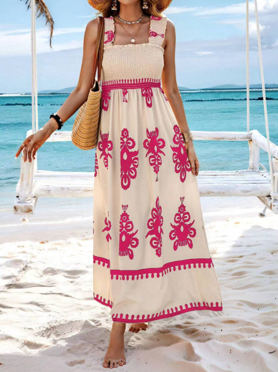 Image of Hope | Women's Sleeveless Smocked A-Line Maxi Dress