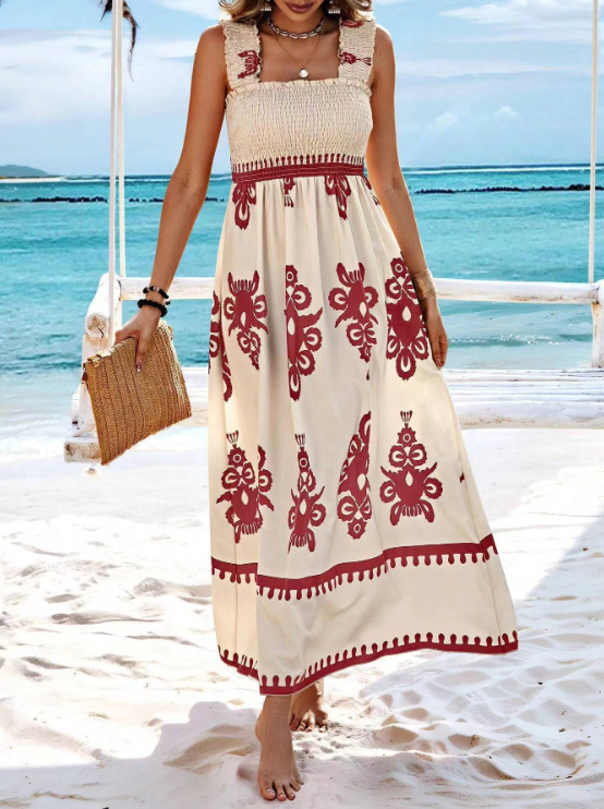Image of Hope | Women's Sleeveless Smocked A-Line Maxi Dress