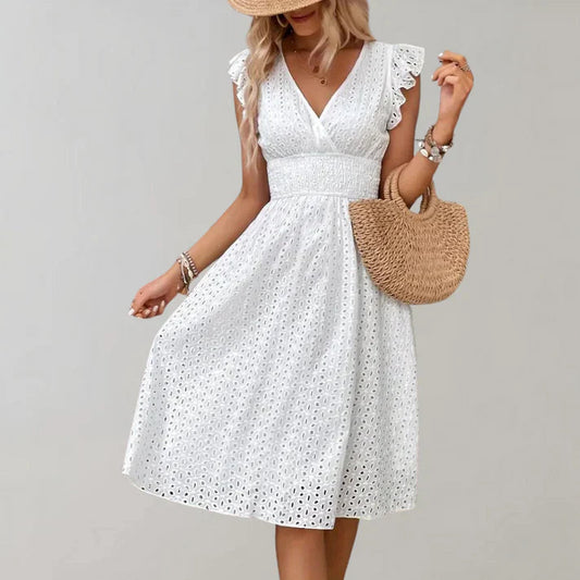 Image of Hope | Women's V-Neck A-Line Midi Dress