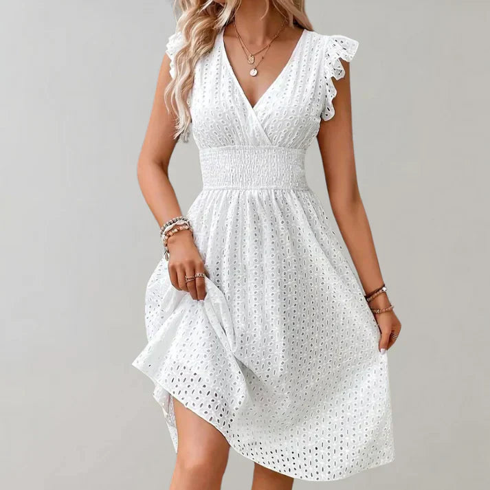 Image of Hope | Women's V-Neck A-Line Midi Dress