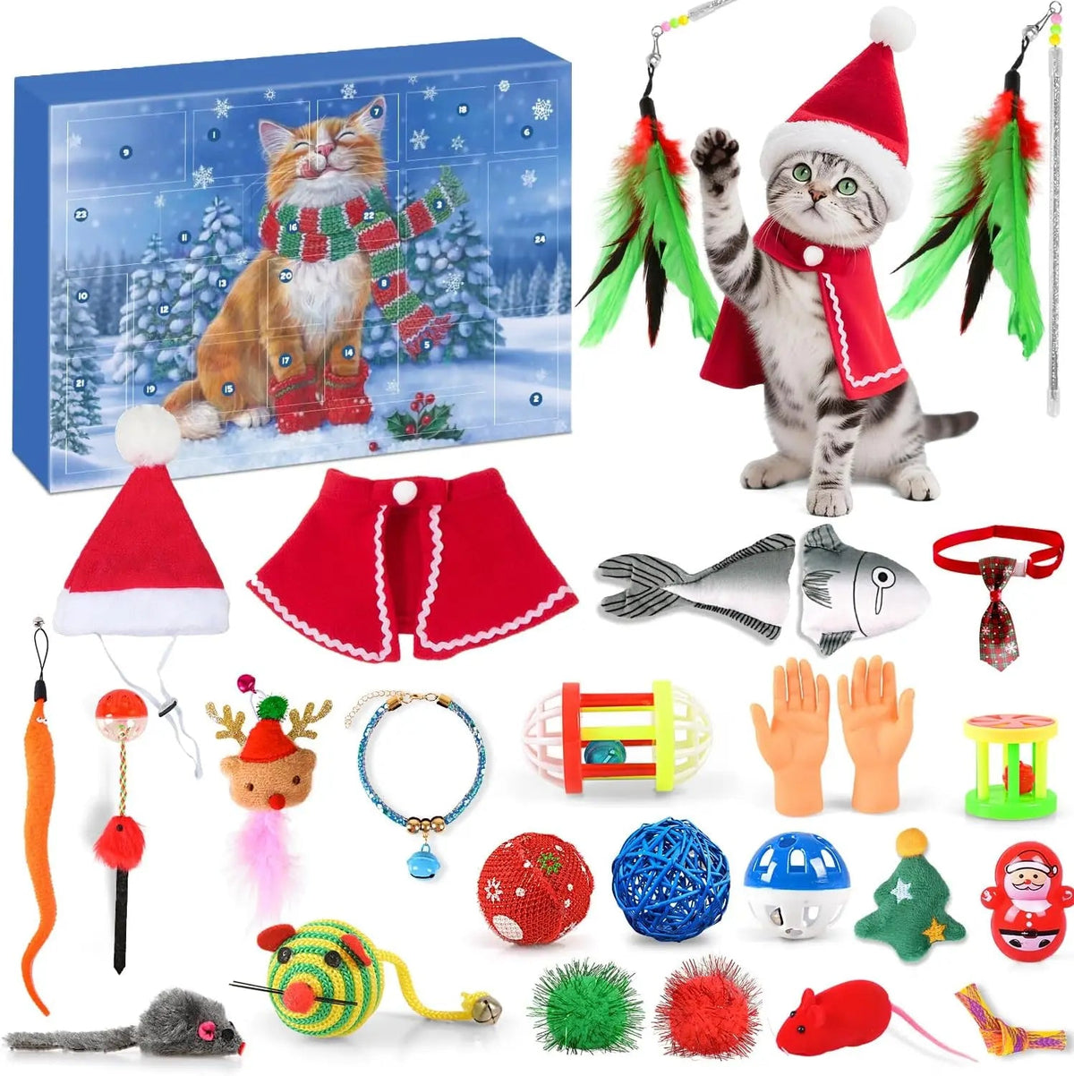 Interactive Cat Advent Calendar with Toy Mice and Bell Balls – Cat Toys for Indoor Cats