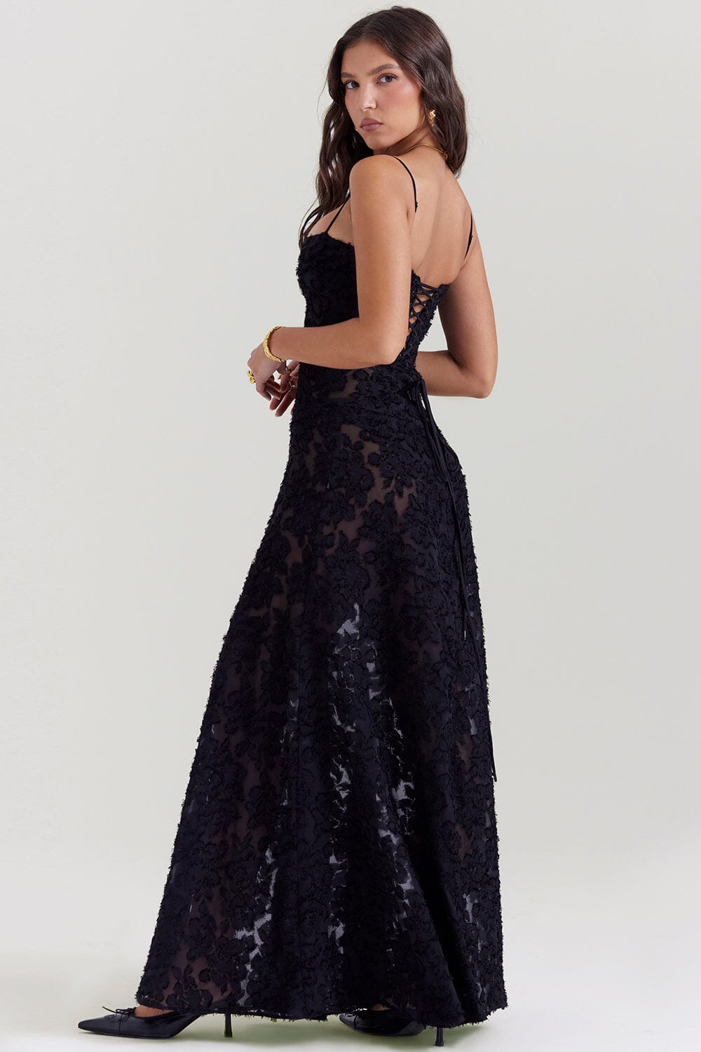 Image of Ivy | Women's Floral Spaghetti Strap Maxi Dress