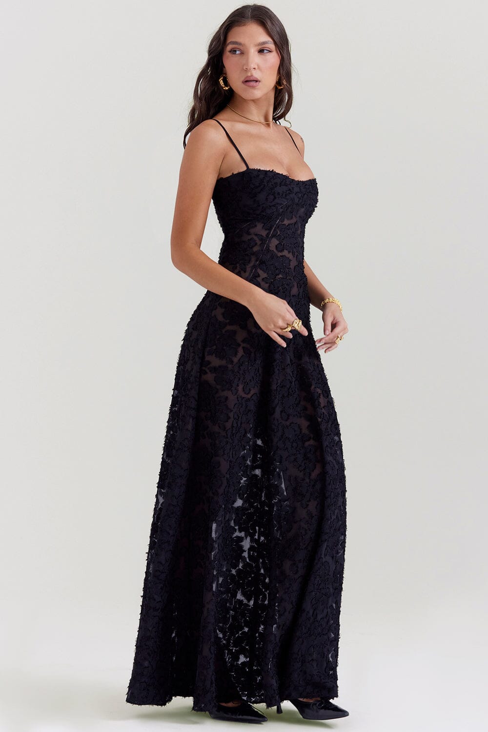 Image of Ivy | Women's Floral Spaghetti Strap Maxi Dress