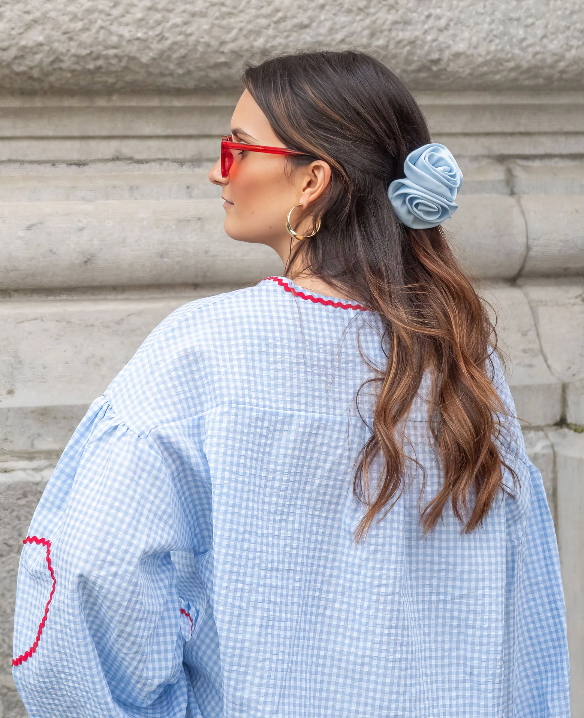 Image of Ivy | Women's Open Front Gingham Blouse