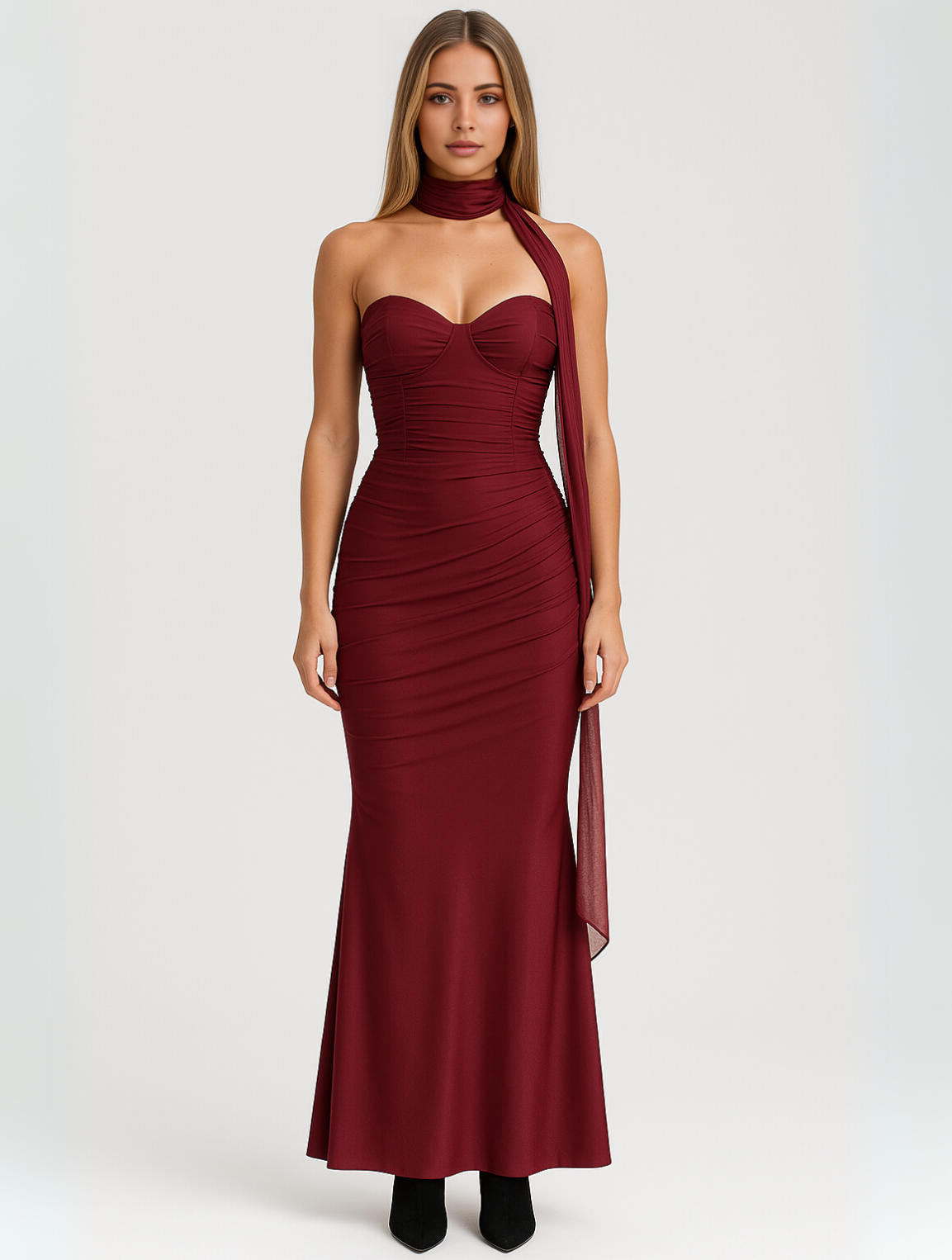 Image of Jade | Women's Strapless Bodycon Maxi Dress