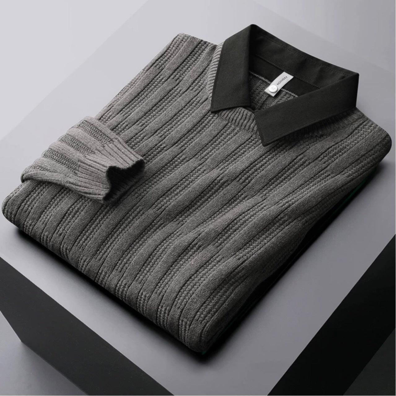Image of Jake | Men's Collared Ribbed Sweater