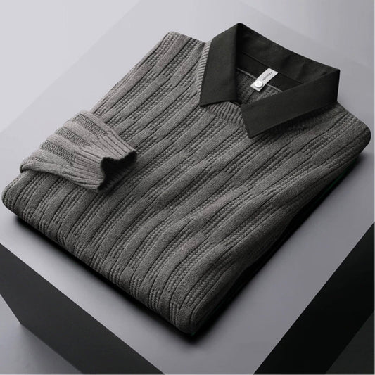 Image of Jake | Men's Collared Ribbed Sweater