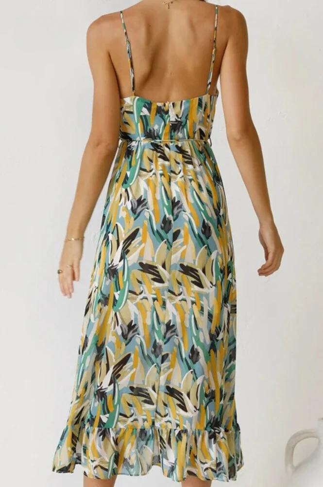 Image of Jamie | Women's V-Neck A-Line Midi Dress