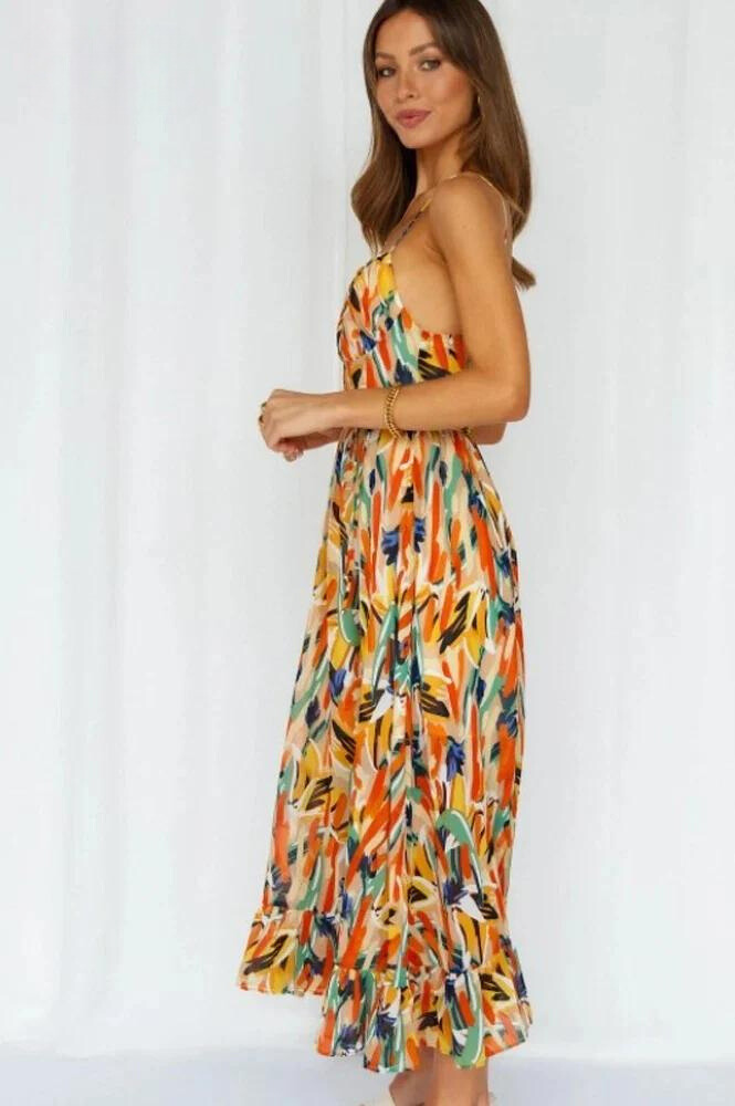 Image of Jamie | Women's V-Neck A-Line Midi Dress