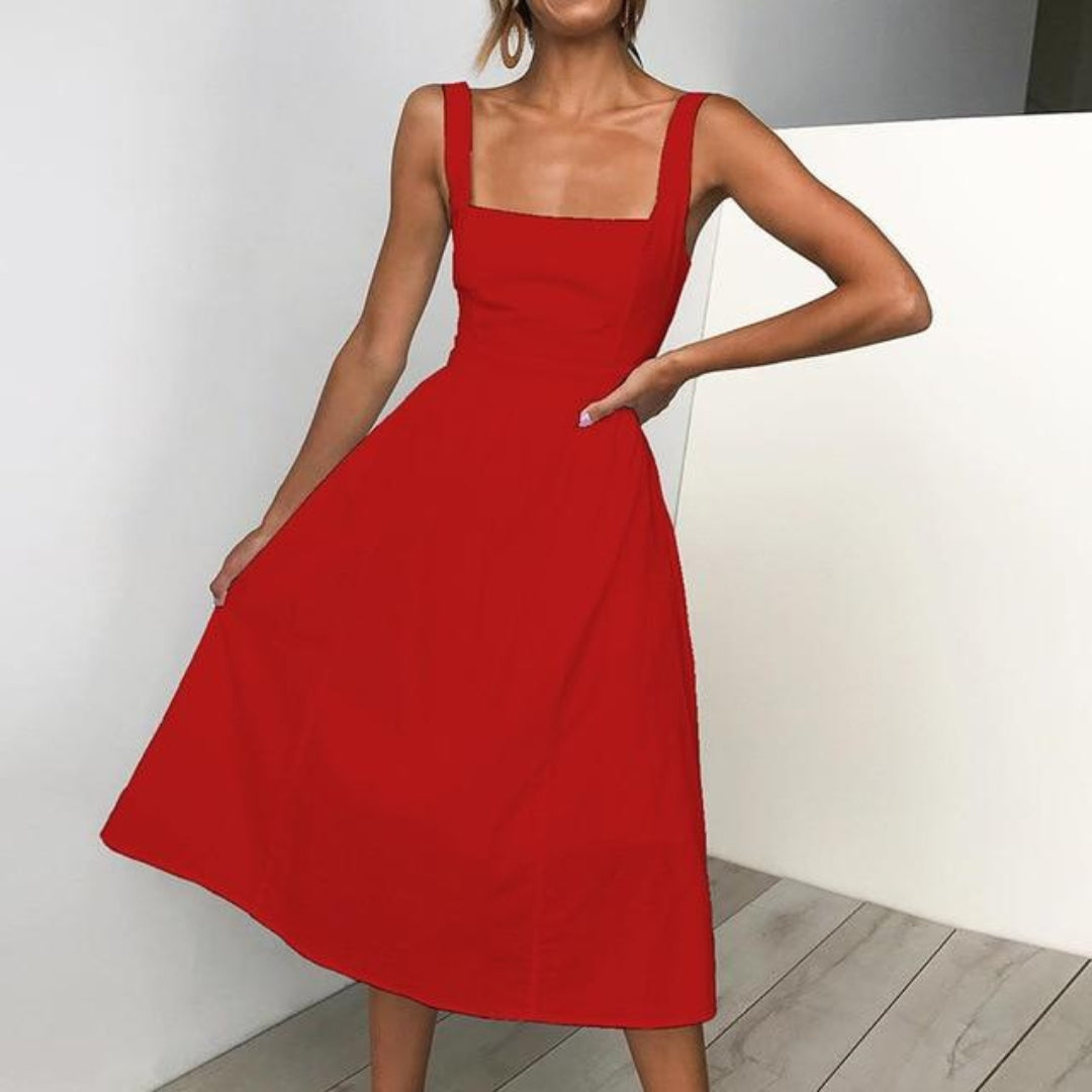Image of Jane | Women's Sleeveless A-Line Midi Dress