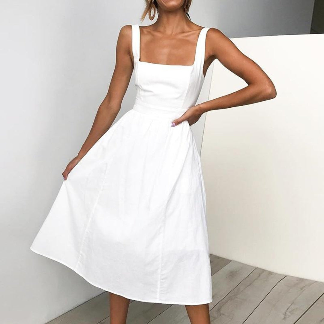 Image of Jane | Women's Sleeveless A-Line Midi Dress