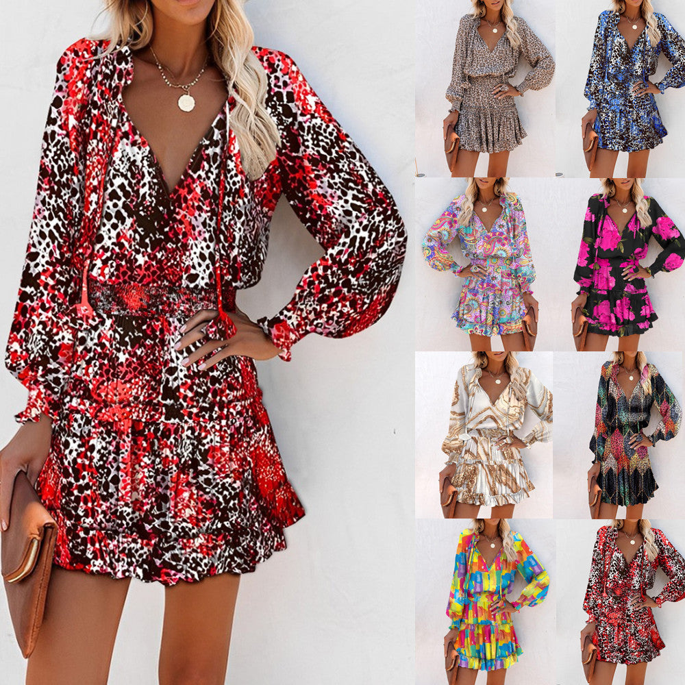 Image of Janet | Women's V-Neck Floral Mini Dress
