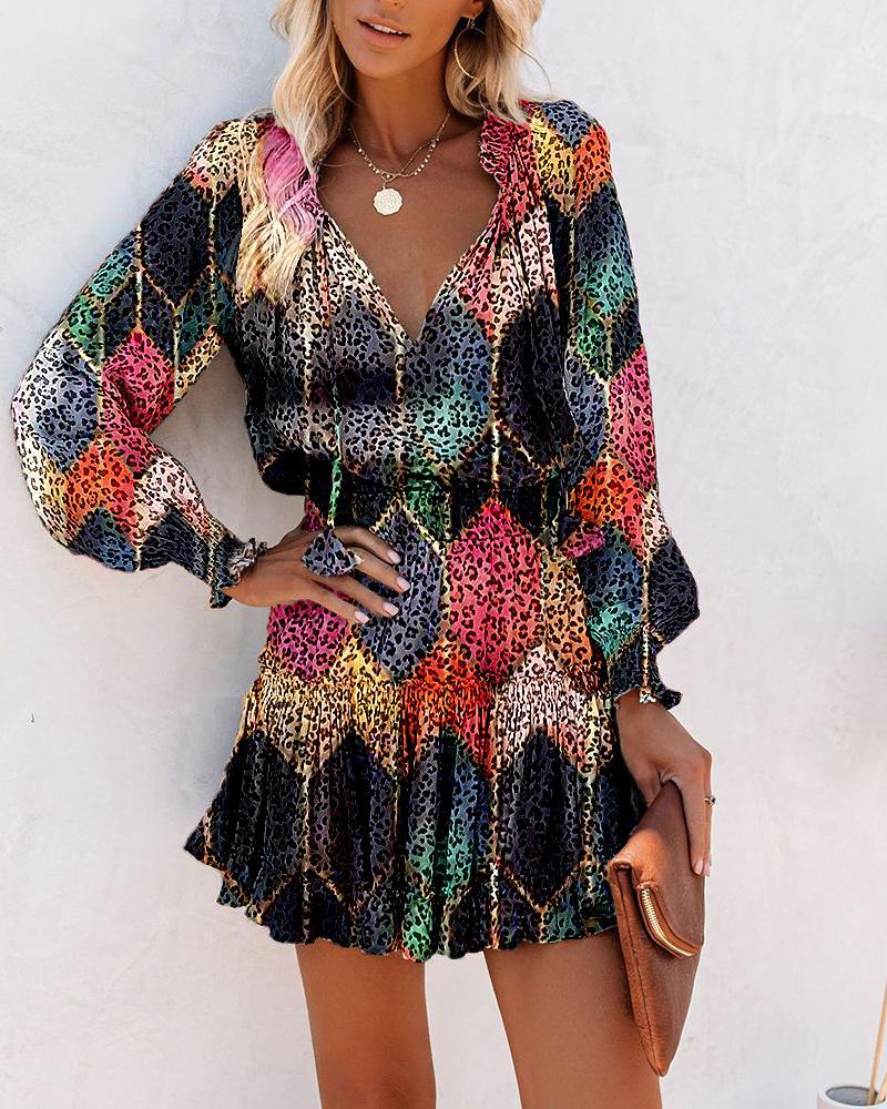 Image of Janet | Women's V-Neck Floral Mini Dress