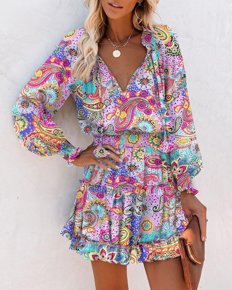 Image of Janet | Women's V-Neck Floral Mini Dress