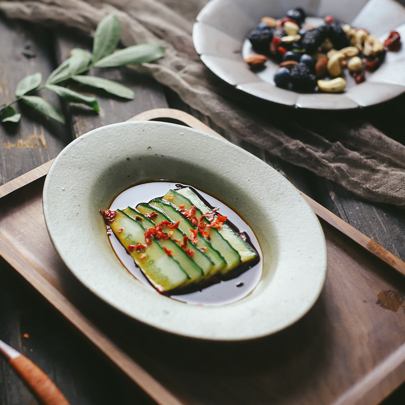 Japanese-Style Rectangular Ceramic Plate