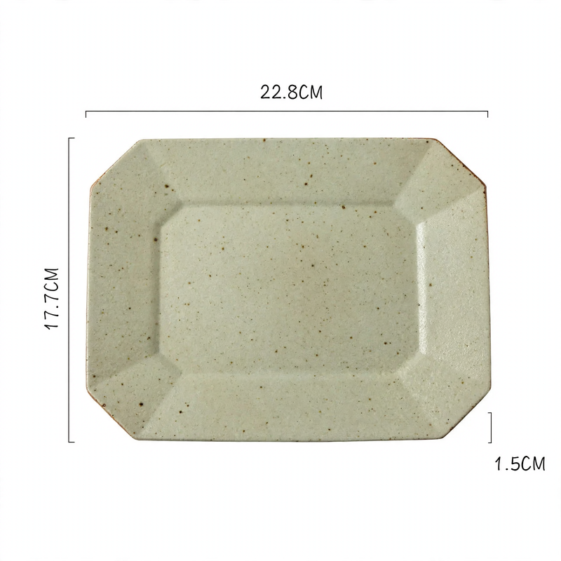Japanese-Style Rectangular Ceramic Plate