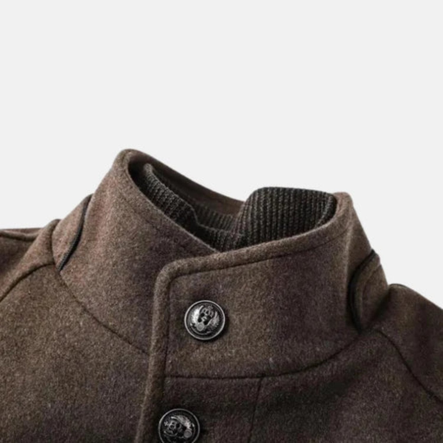 Image of Jed | Men's Mid-Length Stand Collar Overcoat