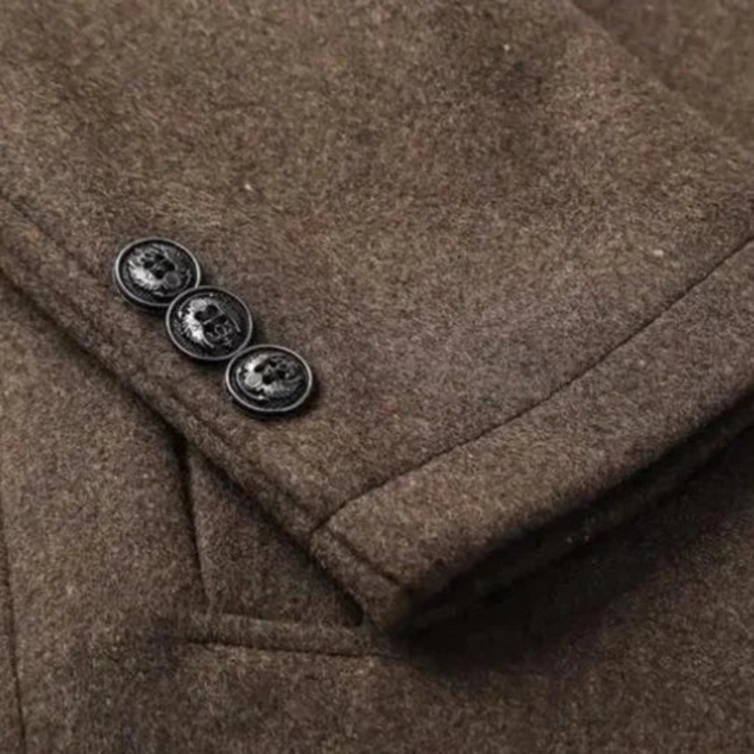 Image of Jed | Men's Mid-Length Stand Collar Overcoat