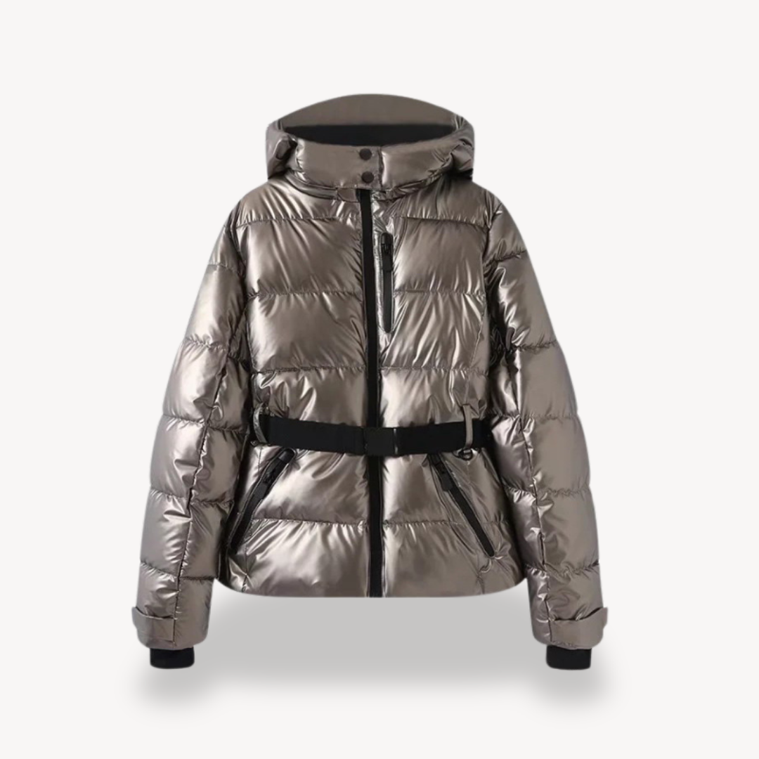 Image of Jennifer | Women's Hooded Belted Puffer Jacket