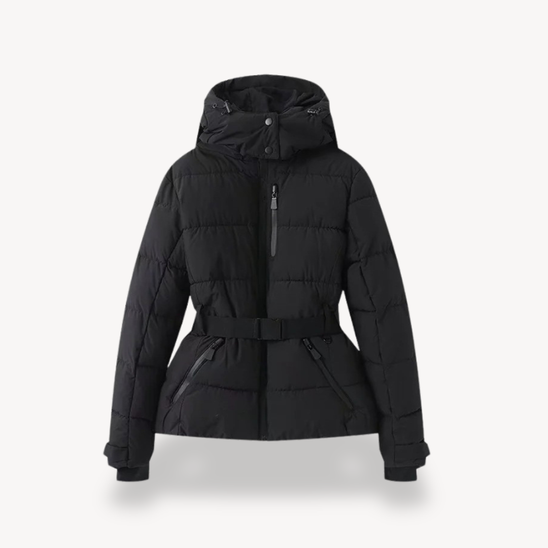 Image of Jennifer | Women's Hooded Belted Puffer Jacket