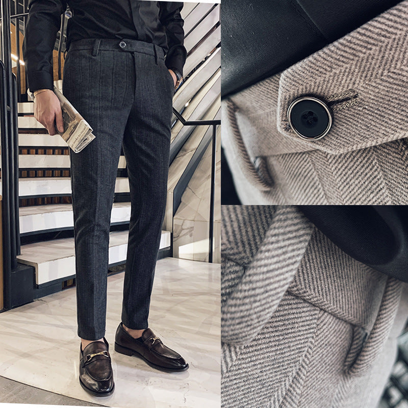 Image of Jerome | Men's Slim-Fit Striped Dress Pants