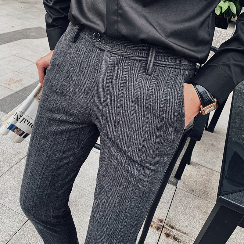 Image of Jerome | Men's Slim-Fit Striped Dress Pants