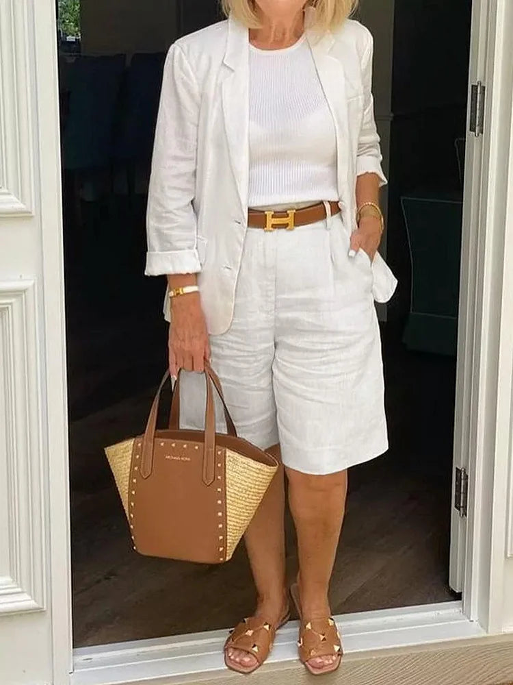 Image of Jessica | Women's Relaxed Fit Blazer Shorts Set