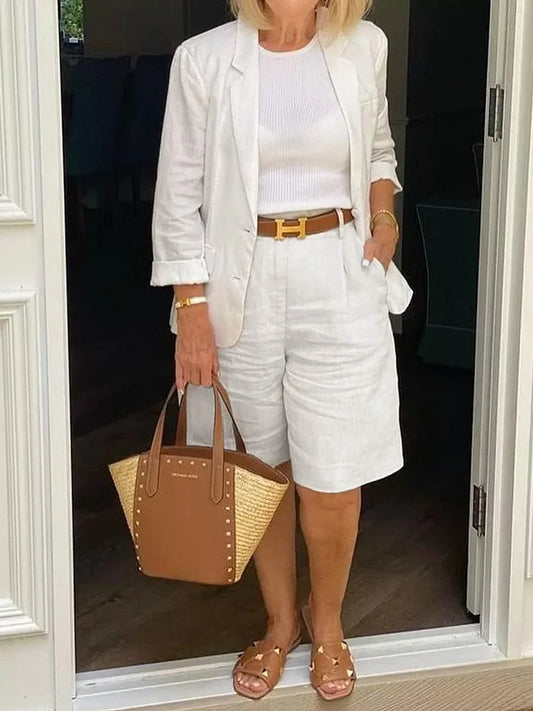 Image of Jessica | Women's Relaxed Fit Blazer Shorts Set