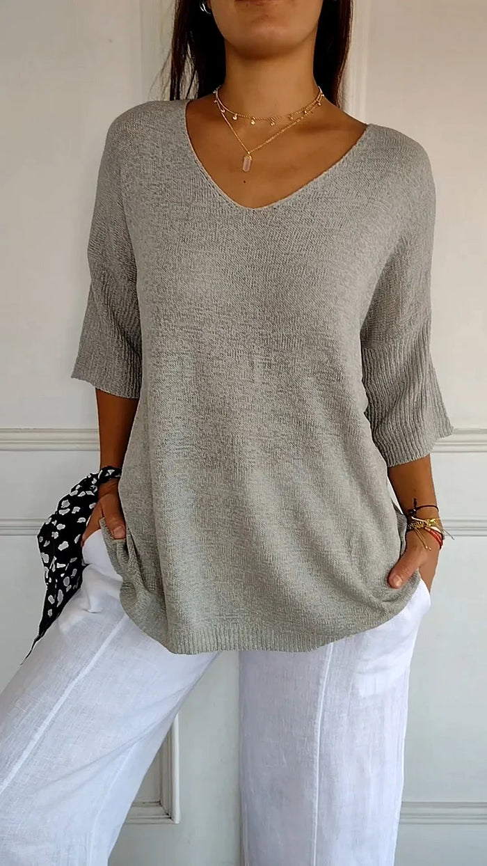 Image of Joan | Women's V-Neck Relaxed Fit Sweater