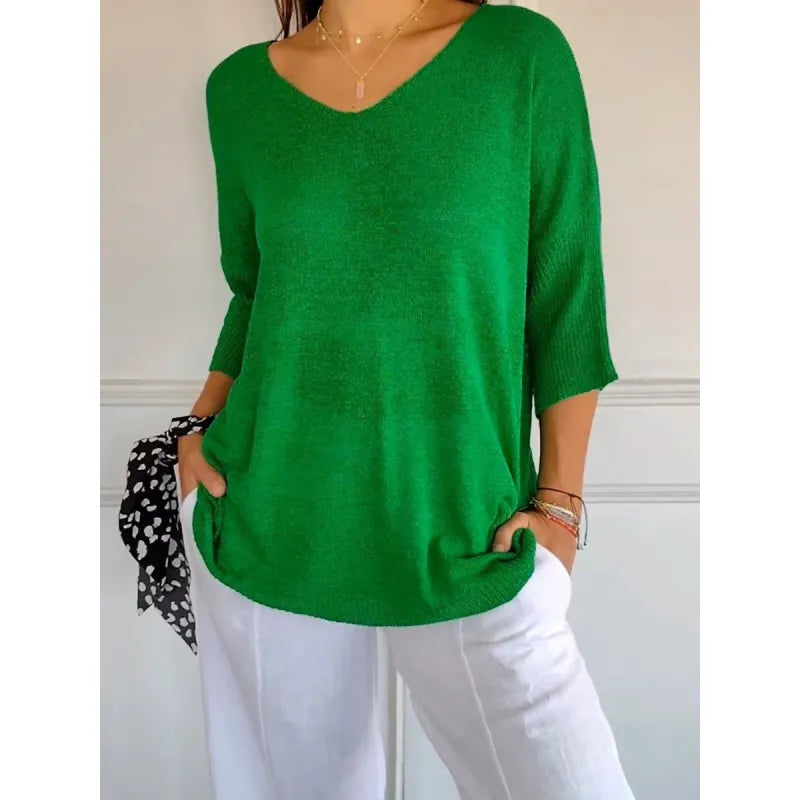 Image of Joan | Women's V-Neck Relaxed Fit Sweater