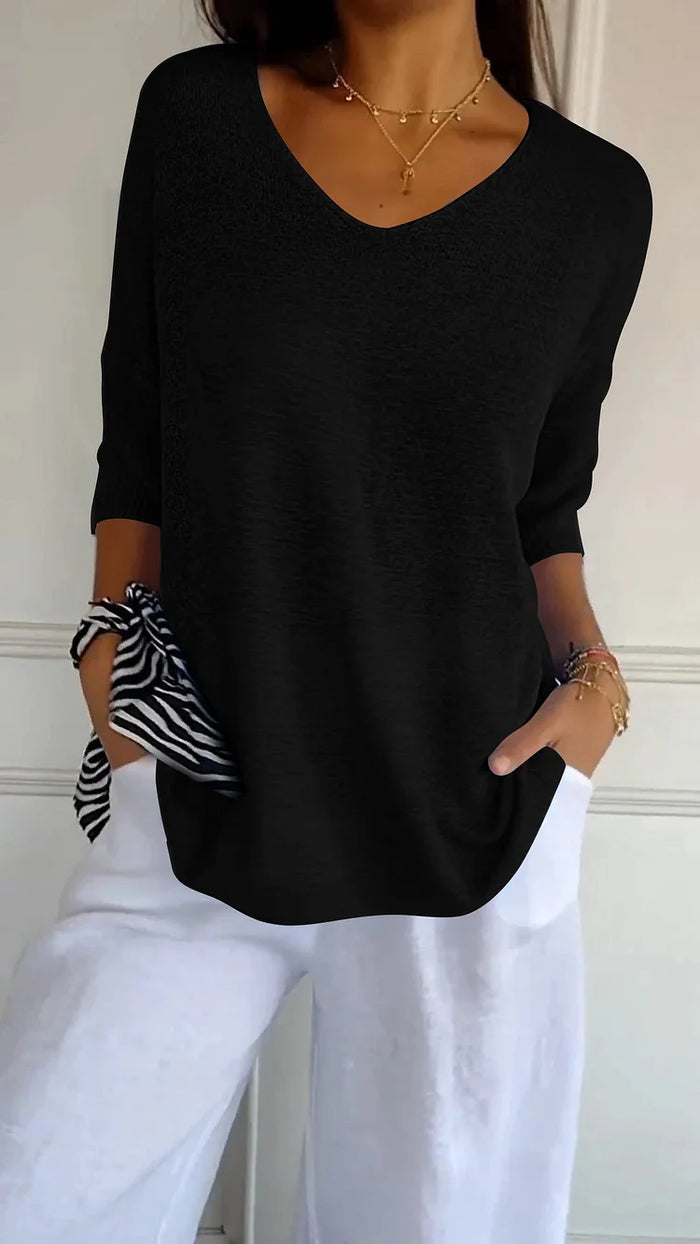 Image of Joan | Women's V-Neck Relaxed Fit Sweater