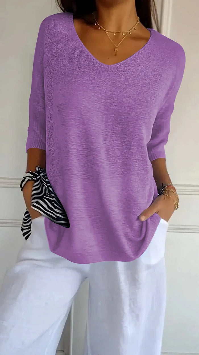 Image of Joan | Women's V-Neck Relaxed Fit Sweater