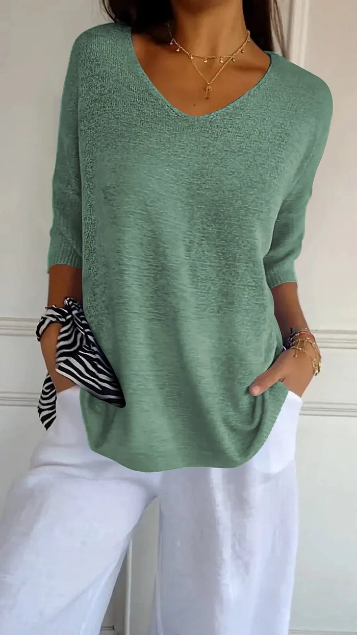 Image of Joan | Women's V-Neck Relaxed Fit Sweater