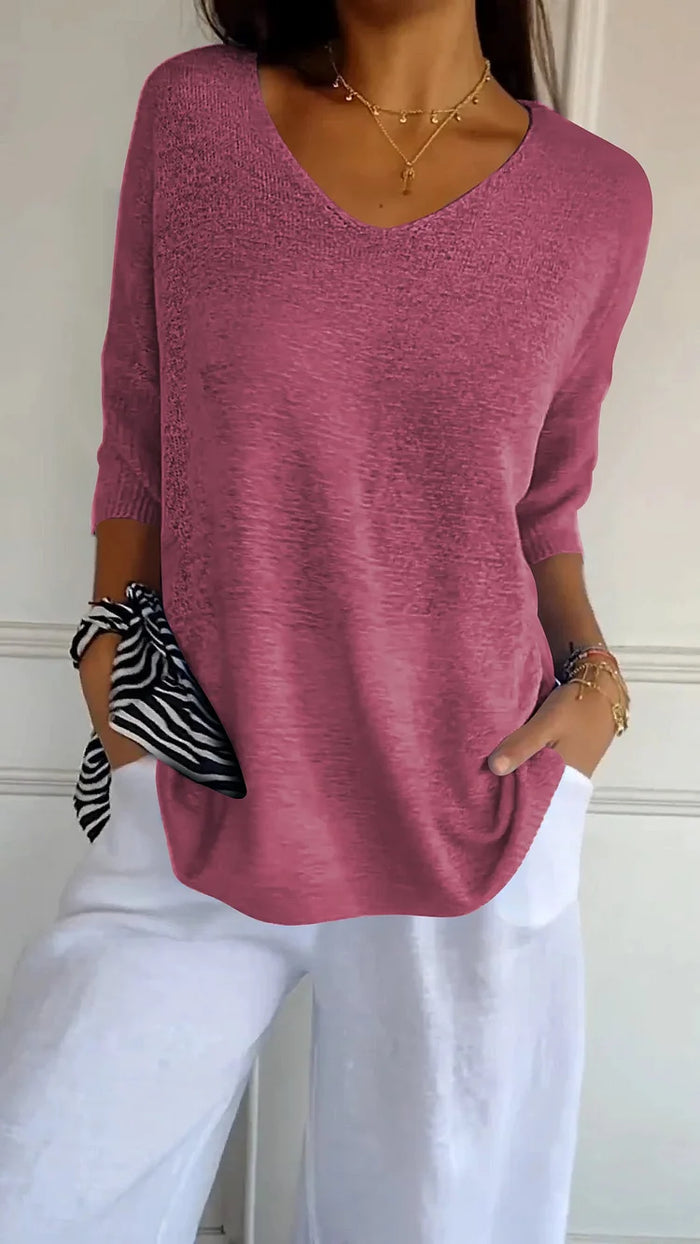 Image of Joan | Women's V-Neck Relaxed Fit Sweater