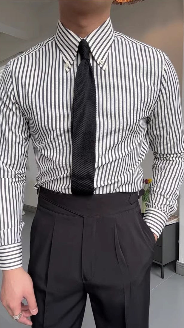 Image of Joaquin | Men's Long Sleeve Striped Button-Up Shirt