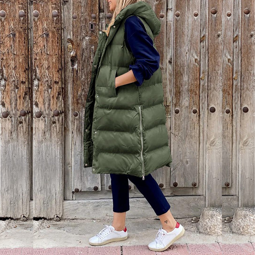 Image of Jocelyn | Women's Longline Hooded Puffer Vest