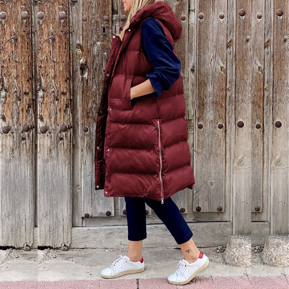 Image of Jocelyn | Women's Longline Hooded Puffer Vest