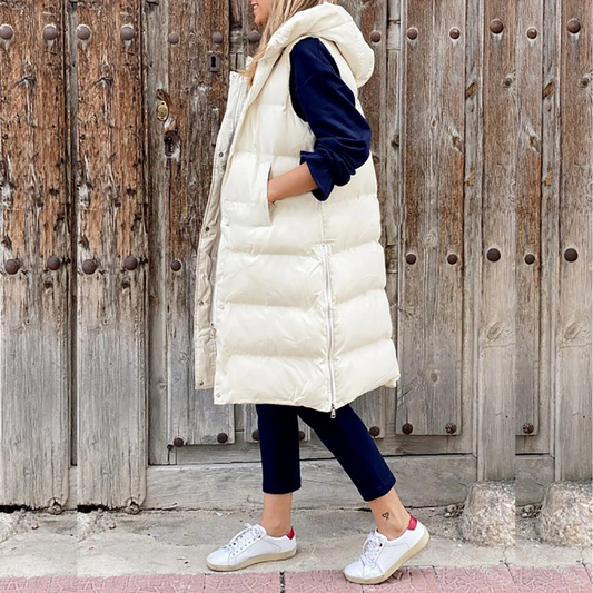 Image of Jocelyn | Women's Longline Hooded Puffer Vest